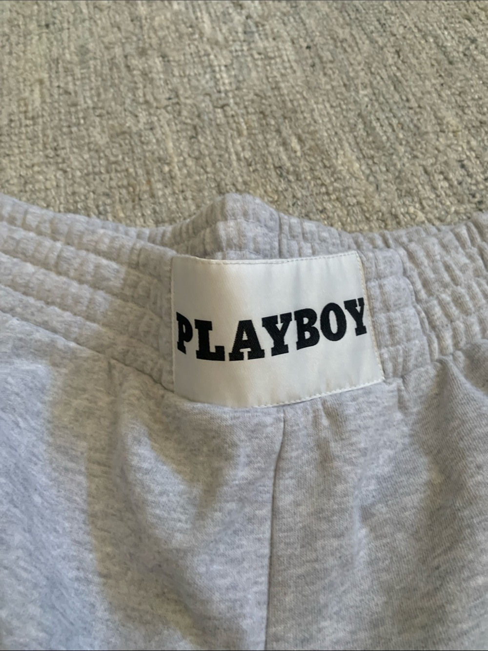 PLAYBOY Light Gray Elastic Waist Athletic Shorts - Picture 2 of 4